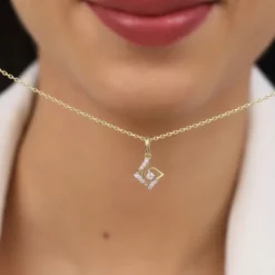 Gold Cradle Diamond Pendant
