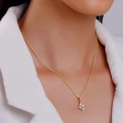 Gold Cradle Diamond Pendant