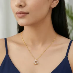 Gold Crocus Love Lab Grown Diamond Pendant