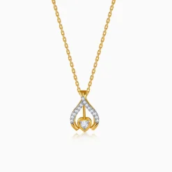 Gold Crocus Love Lab Grown Diamond Pendant