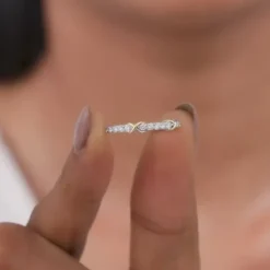 Gold Crossroads Channel Lab Grown Diamond Ring