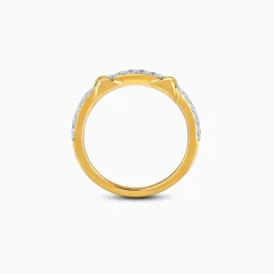 Gold Crossroads Channel Lab Grown Diamond Ring