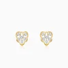 Gold Crystal Lure Lab Grown Diamond Stud Earrings