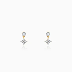 Gold Cubic Glow Diamond Earrings