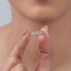 Gold Curl Lab Grown Diamond Ring