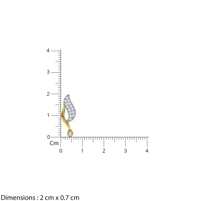 Gold Curvefall Lab Grown Diamond Pendant