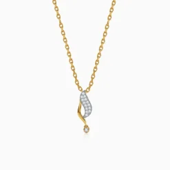 Gold Curvefall Lab Grown Diamond Pendant