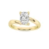 Gold Cushion Cut Solitaire Diamond Ring