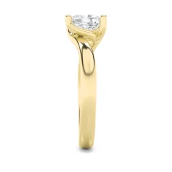 Gold Cushion Cut Solitaire Diamond Ring