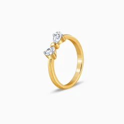 Gold Cute Bow Lab Grown Diamond Ring