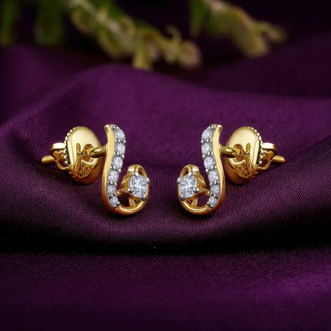 Gold Cute Shine Lab Grown Diamond Earrings