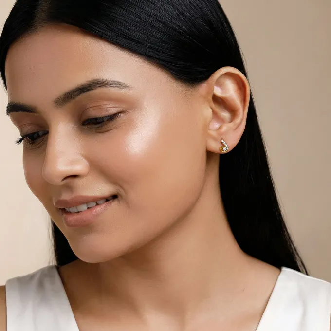 Gold Cute Shine Lab Grown Diamond Earrings