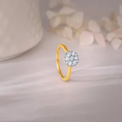 Gold Dew Drop Diamond Ring