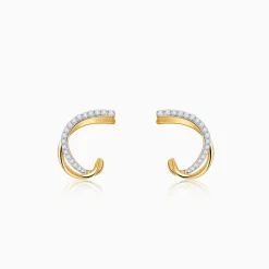 Gold Diana J-hoop Lab Grown Diamond Earrings