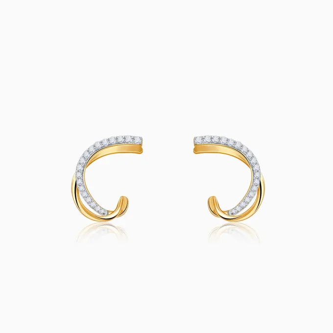 Gold Diana J-hoop Lab Grown Diamond Earrings