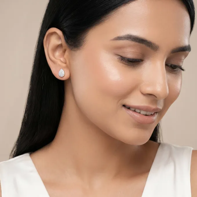 Gold Drape Lab Grown Diamond Earrings