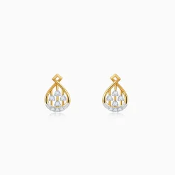 Gold Dropping Ray Lab Grown Diamond Earrings