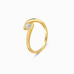 Gold Echo Lab Grown Diamond Ring