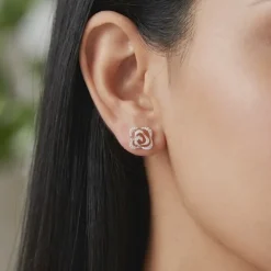 Gold Elan Clover Lab Grown Diamond Earrings