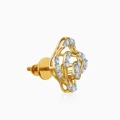 Gold Elan Clover Lab Grown Diamond Earrings