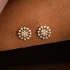 Gold Elegant Starbust Lab Grown Diamond Earrings