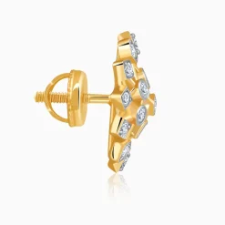 Gold Elegant Starbust Lab Grown Diamond Earrings