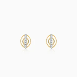 Gold Ellipse Glow Lab Grown Diamond Earrings