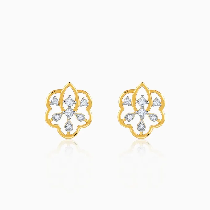 Gold Elvara Lab Grown Diamonds Stud Earrings