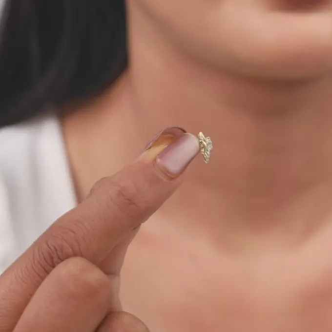 Gold Elvara Lab Grown Diamonds Stud Earrings