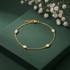 Gold Encircled Glow Lab Grown Diamond Bracelet