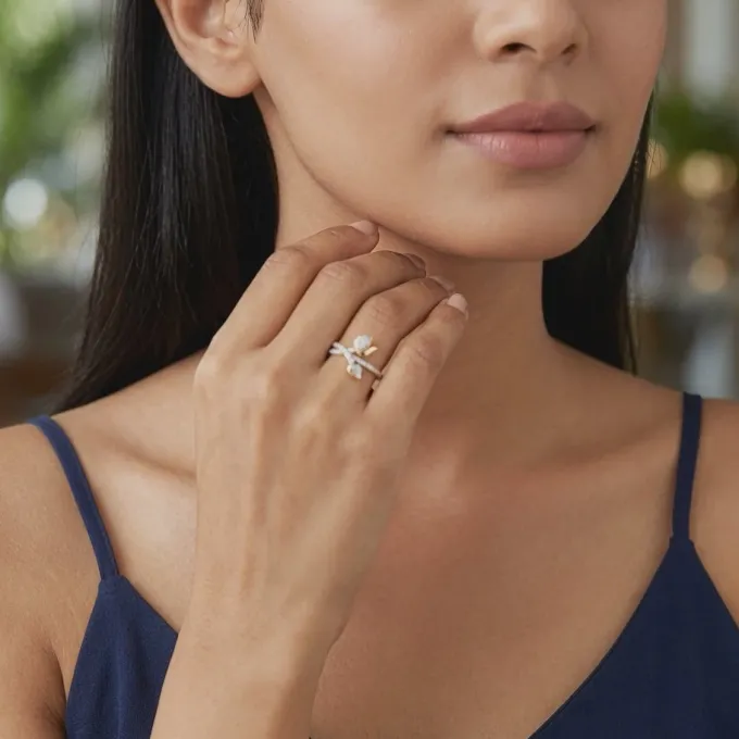 Gold Ever Rose Trail Lab Grown Diamond Ring (Size 12)