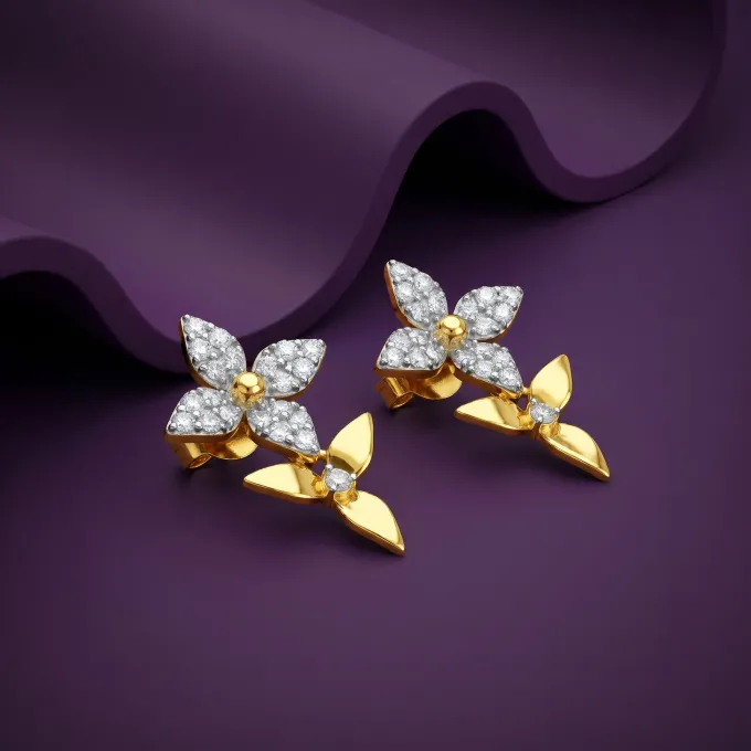 Gold Everlasting Bloom Lab Grown Diamond Earrings
