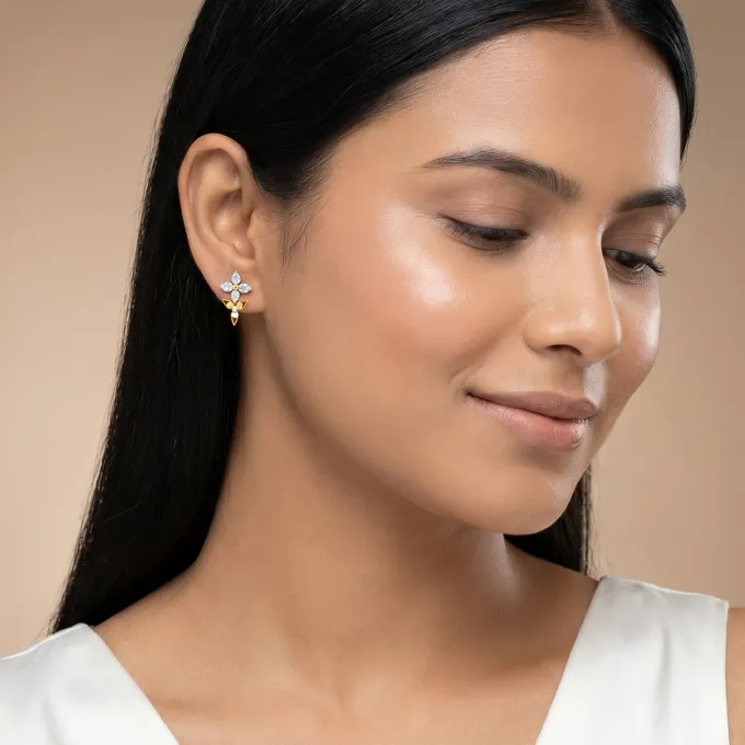 Gold Everlasting Bloom Lab Grown Diamond Earrings