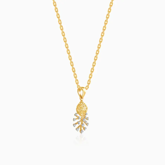 Gold Fireworks Lab Grown Diamond Pendant
