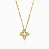 Gold Fleur Halo Lab Grown Diamond Pendant