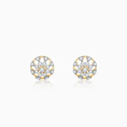 Gold Floral Aroha Lab Grown Diamond Studs