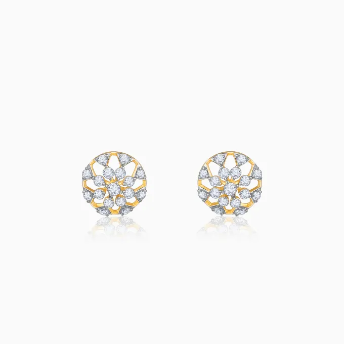 Gold Floral Aroha Lab Grown Diamond Studs