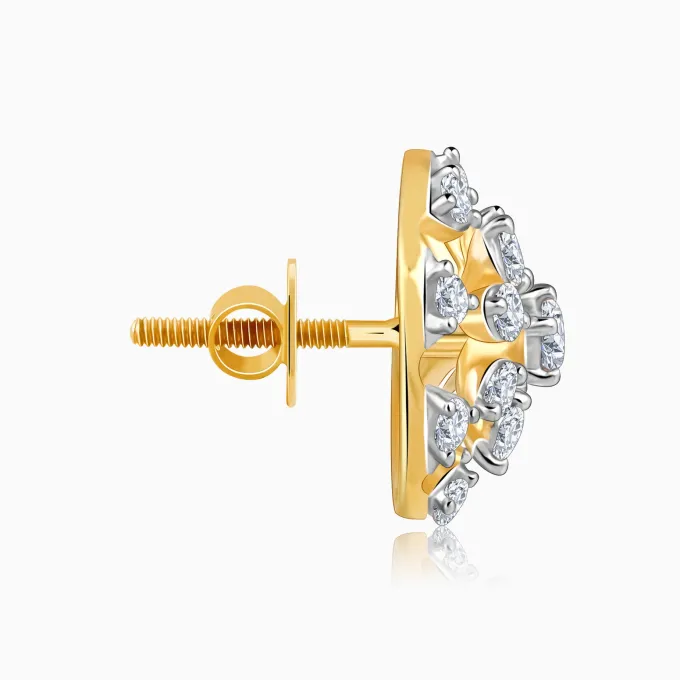 Gold Floral Aroha Lab Grown Diamond Studs