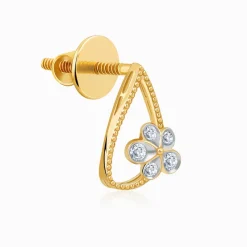 Gold Floral Bloom Lab Grown Diamond Earrings