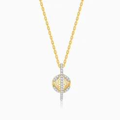 Gold Floral Charm Lab Grown Diamond Pendant