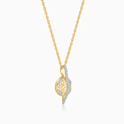Gold Floral Charm Lab Grown Diamond Pendant