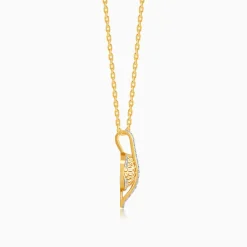 Gold Floral Charm Lab Grown Diamond Pendant