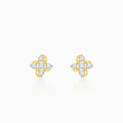 Gold Floral Dream Diamond Earrings