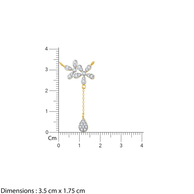 Gold Floral Drop Lab Grown Diamond Necklace