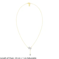 Gold Floral Drop Lab Grown Diamond Necklace