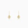 Gold Floral Glimmer Diamond Earrings