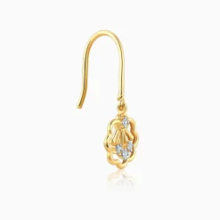 Gold Floral Glimmer Diamond Earrings