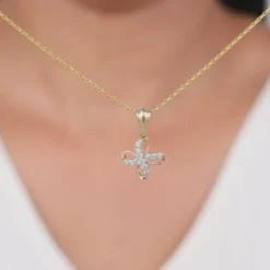 Gold Floral Muse Lab Grown Diamond Pendant