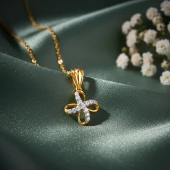 Gold Floral Muse Lab Grown Diamond Pendant