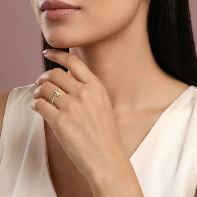Gold Floret Dream Lab Grown Diamond Ring (Size 12)